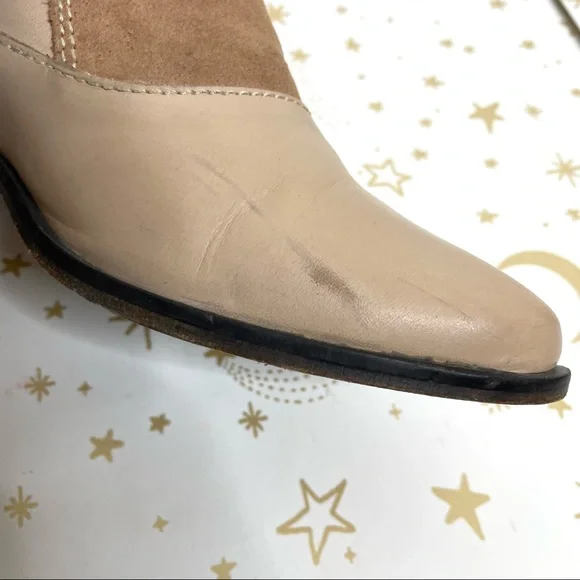 Free People | Brady Blush Pink Leather Suede Loafers Ankle Boots Size 38 - Picture 4 of 15